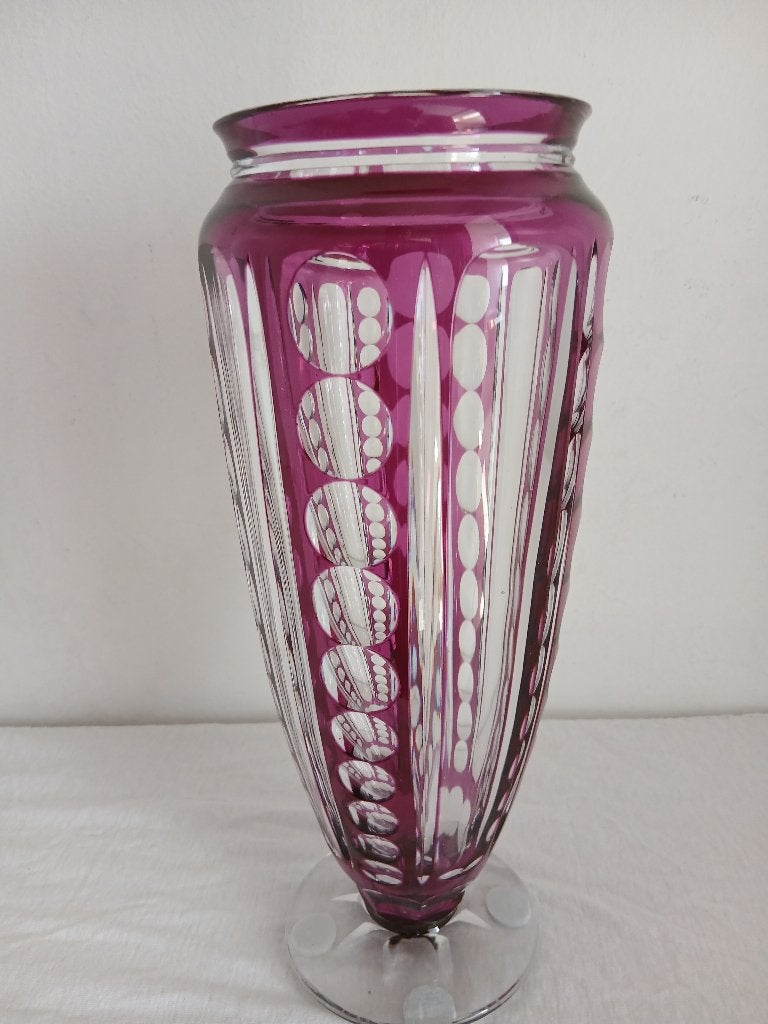 VASE MAUVE FLORANCE JS VAL SAINT LAMBERT 1926, Antiek en Kunst, Ophalen of Verzenden