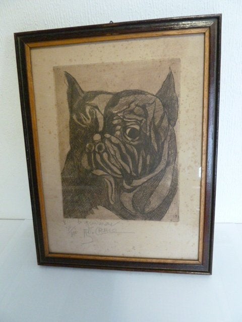 Gravure "Le Gendarme" Arthur Craco (1868-1955) 30/100, Ophalen, Gravure, Genummerd