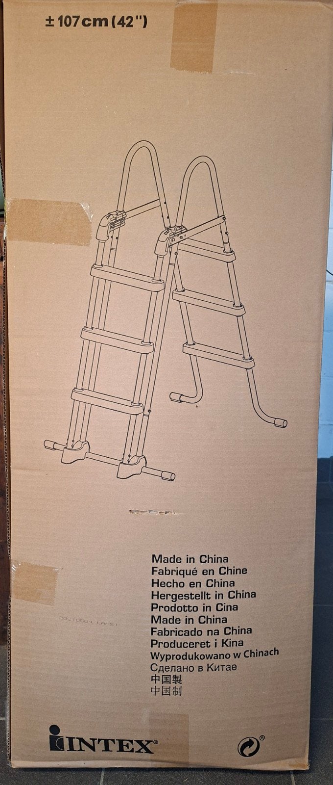 Zwembadladder met verschuifbare treden, Ophalen