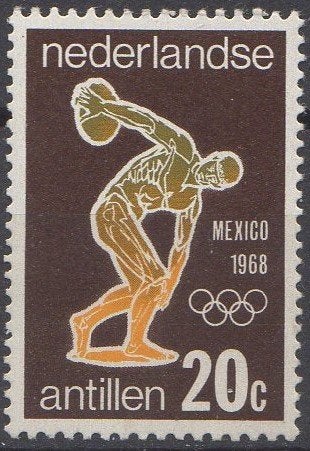 Nederlandse Antillen - O.S.Mexico 1968 - Discuswerper, Verzenden, Postfris