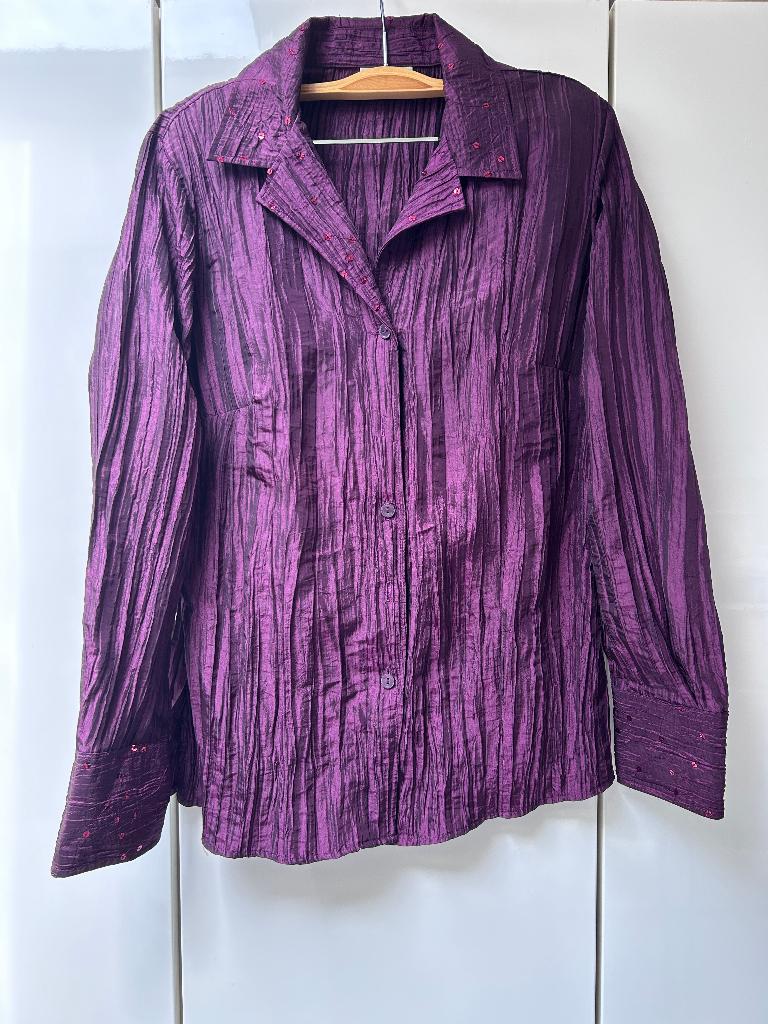 Chemisier violet Canda avec épaulettes - Taille 42 *', Taille 42/44 (L), Enlèvement ou Envoi, Comme neuf, Violet