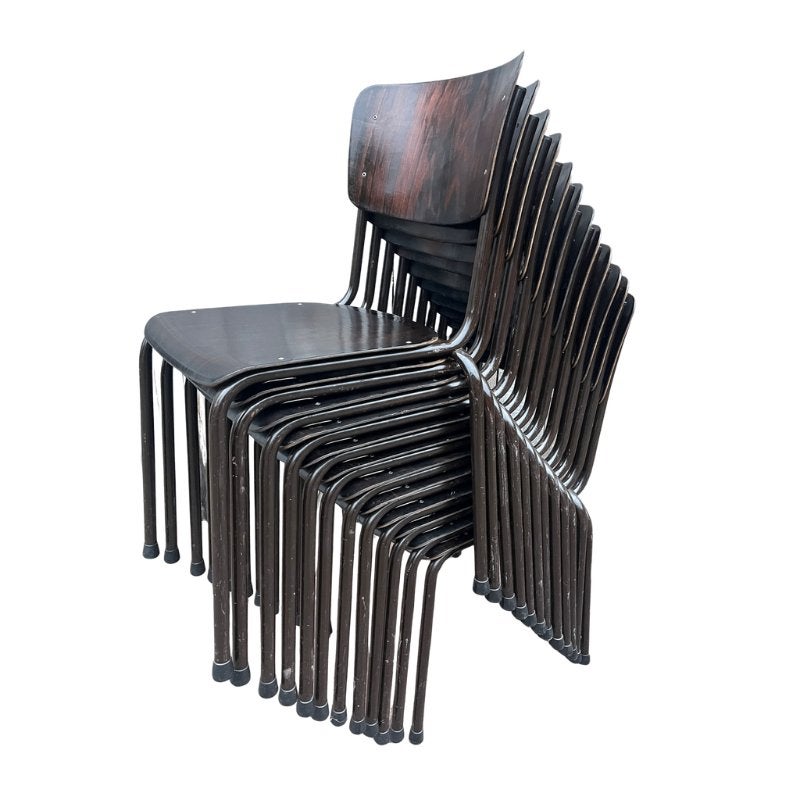 Galvanitas | Pagholz couleur ébène | 25 en stock, Bois, Galvanitas stapelstoel | jaren 70, Noir, Envoi