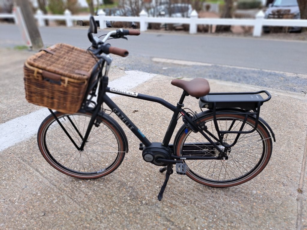 Elektrische herenfiets Gazelle, Fietsen en Brommers, Ophalen, Gebruikt, Velgrem, Versnellingen
