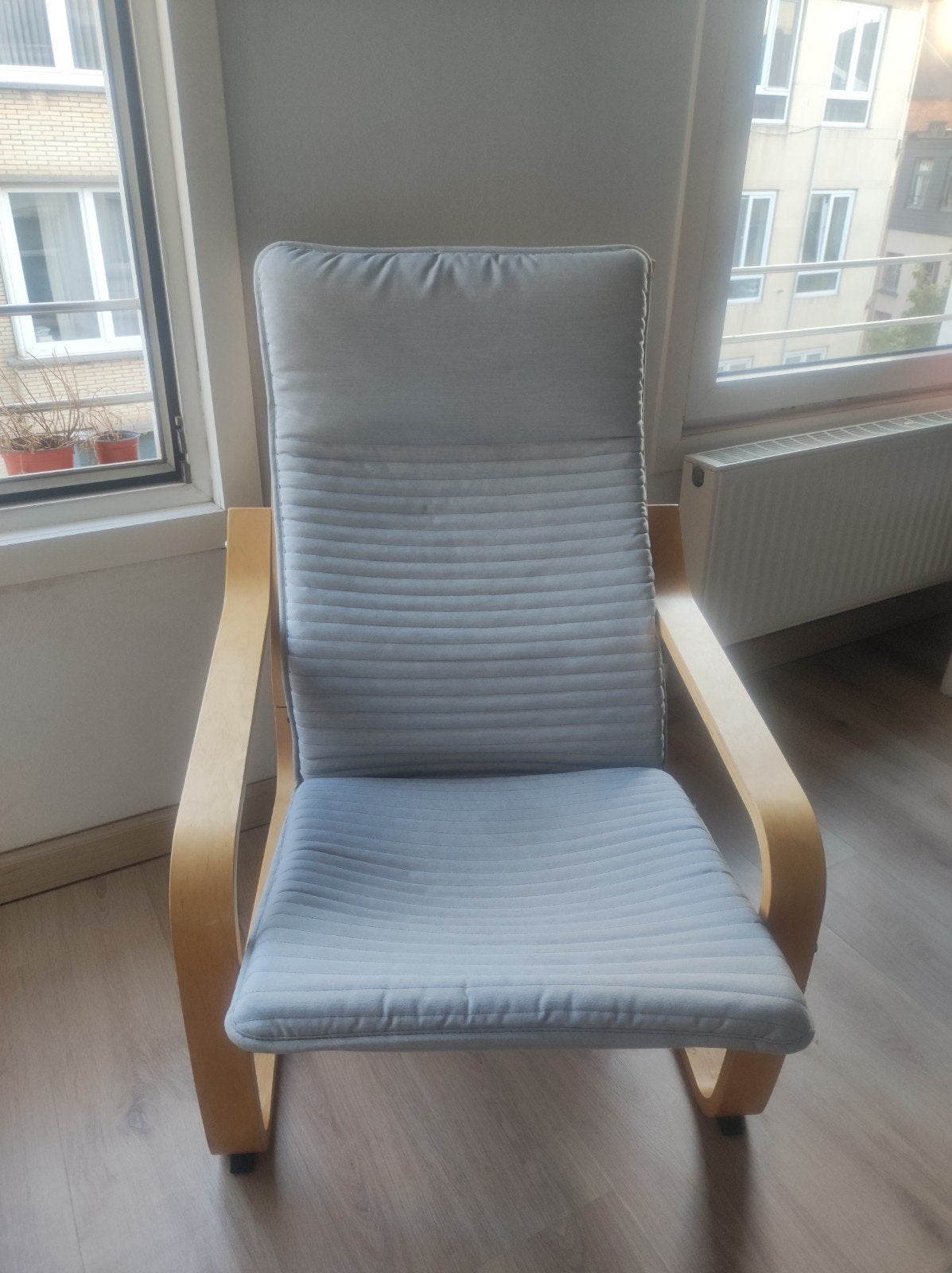 Grijze fauteuil IKEA POÄNG, Maison & Meubles, Enlèvement