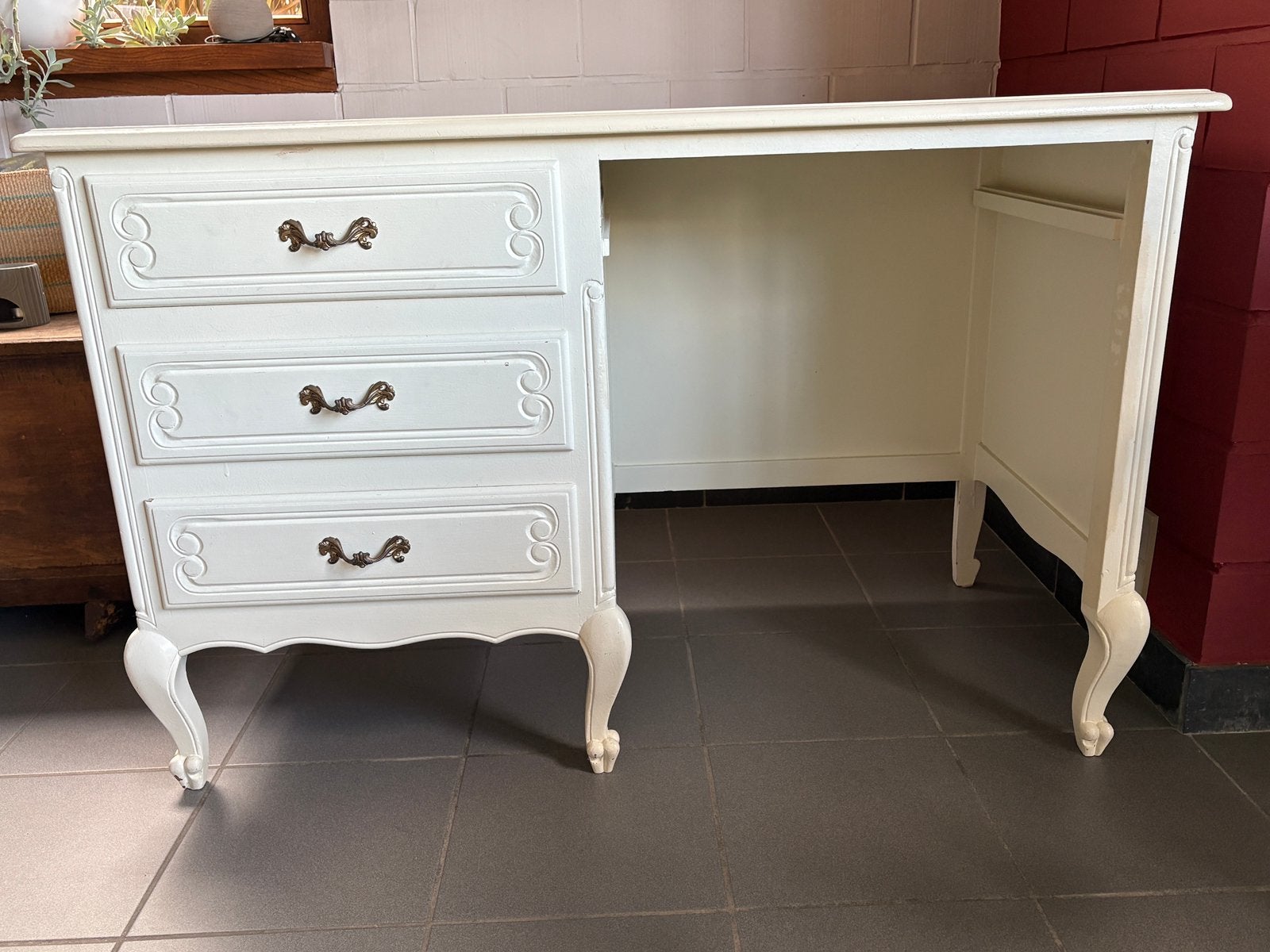 Vintage bureau, 120 cm, Vintage, Avec tiroirs, Comme neuf