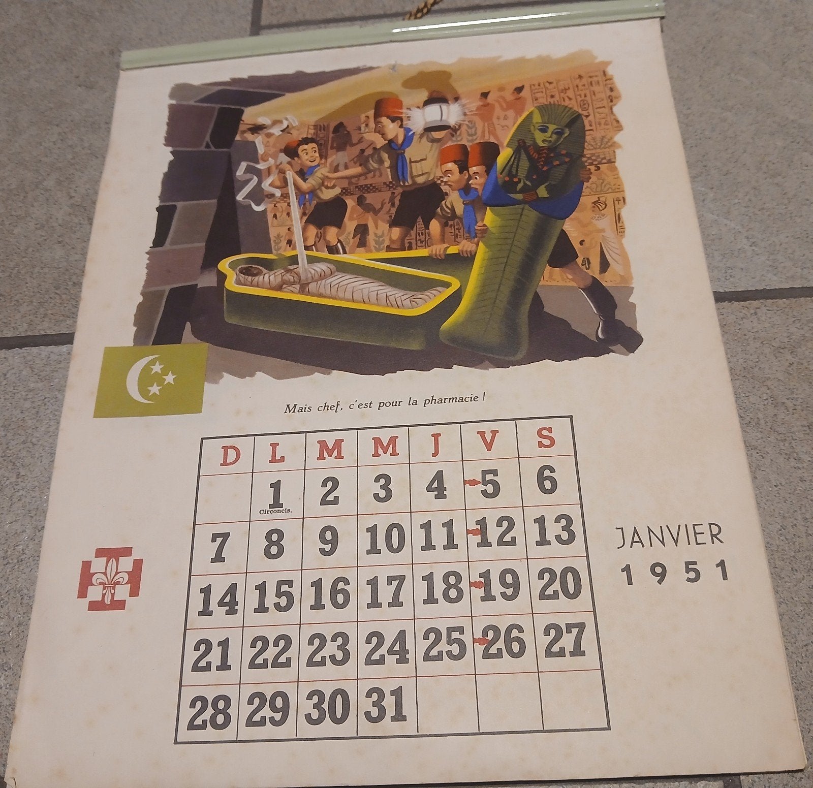 Calendrier scout 1951, Enlèvement ou Envoi