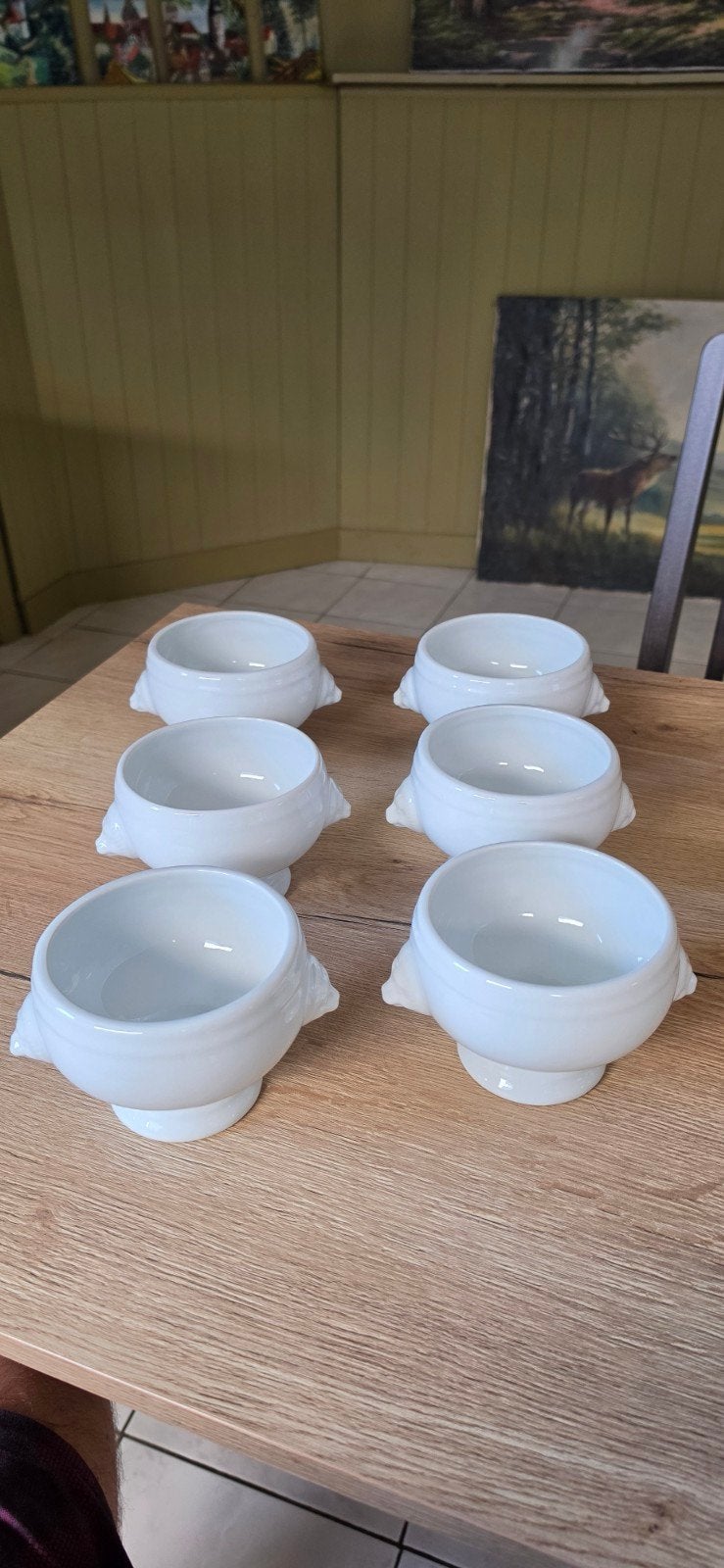 Set van 6 soepkommen met leeuwekop, Ophalen, Nieuw, Porselein, Kom(men)