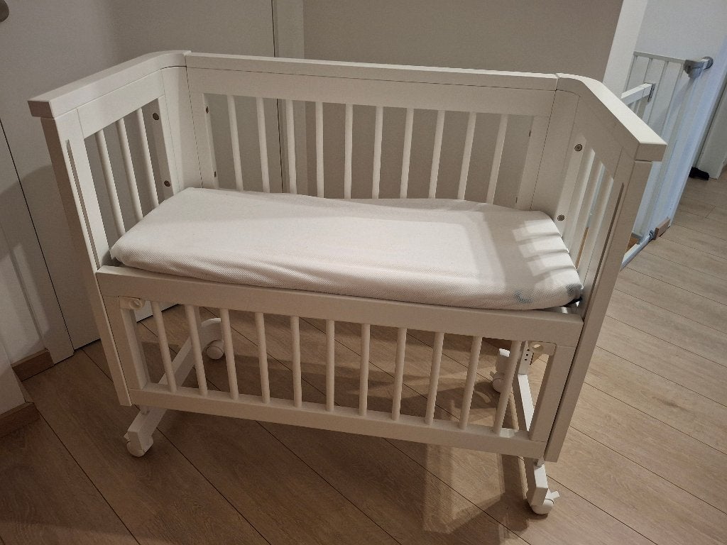 Witte cosleeper met matras en overtrek, Ophalen, Zo goed als nieuw, Minder dan 140 cm, Matras