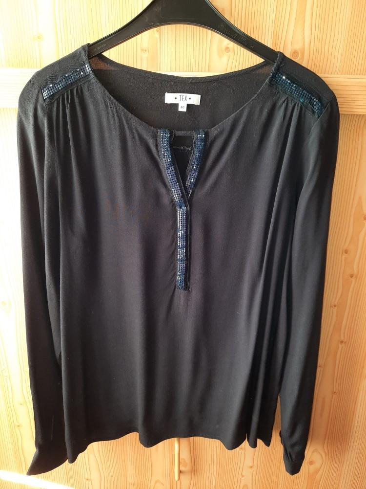Blouse met lange mouwen donkerblauw maat 40, Kleding | Dames, Blouses en Tunieken, Maat 38/40 (M), Blauw, Ophalen of Verzenden
