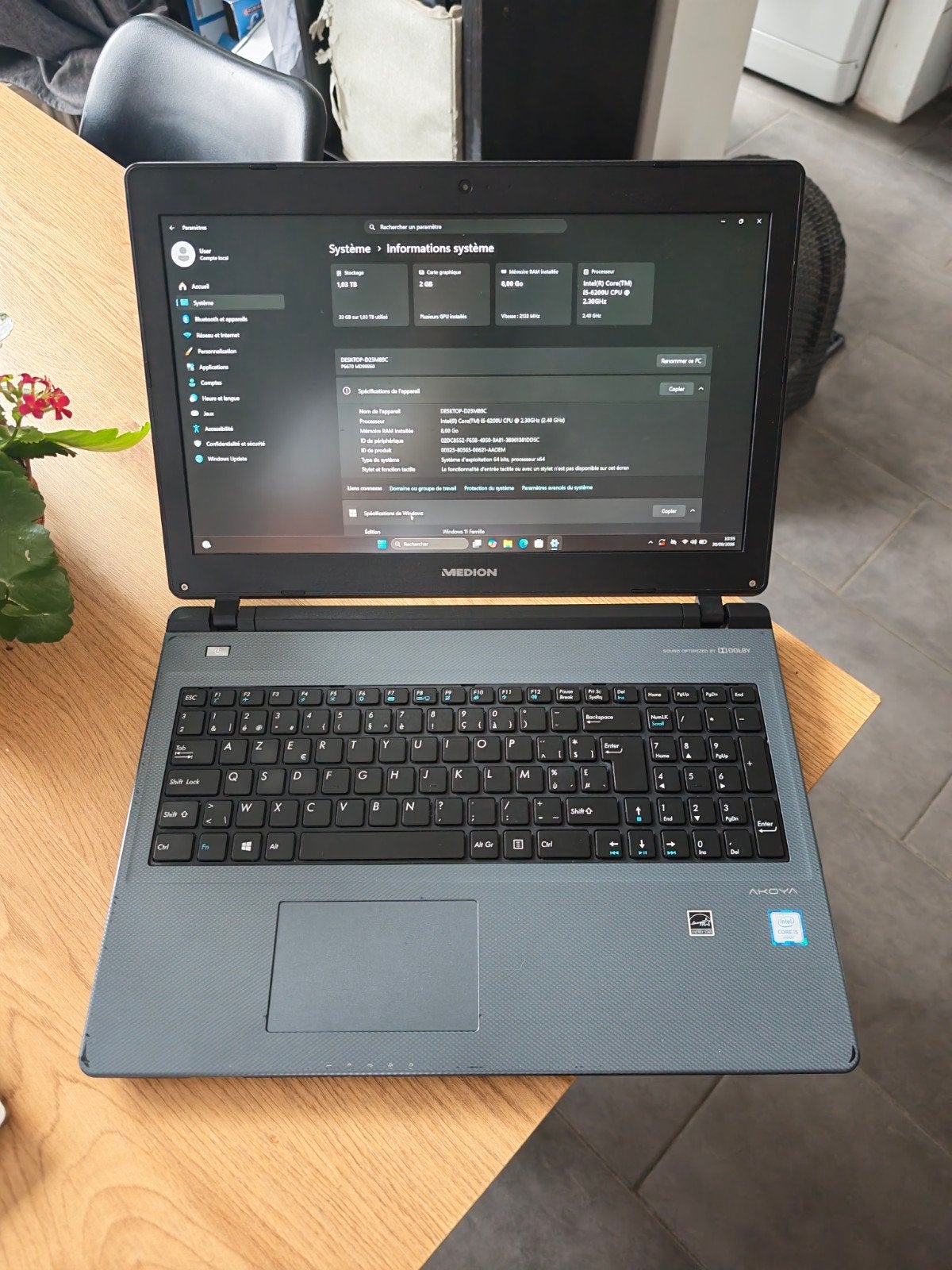 medion akoya 15.6", Enlèvement ou Envoi, HDD