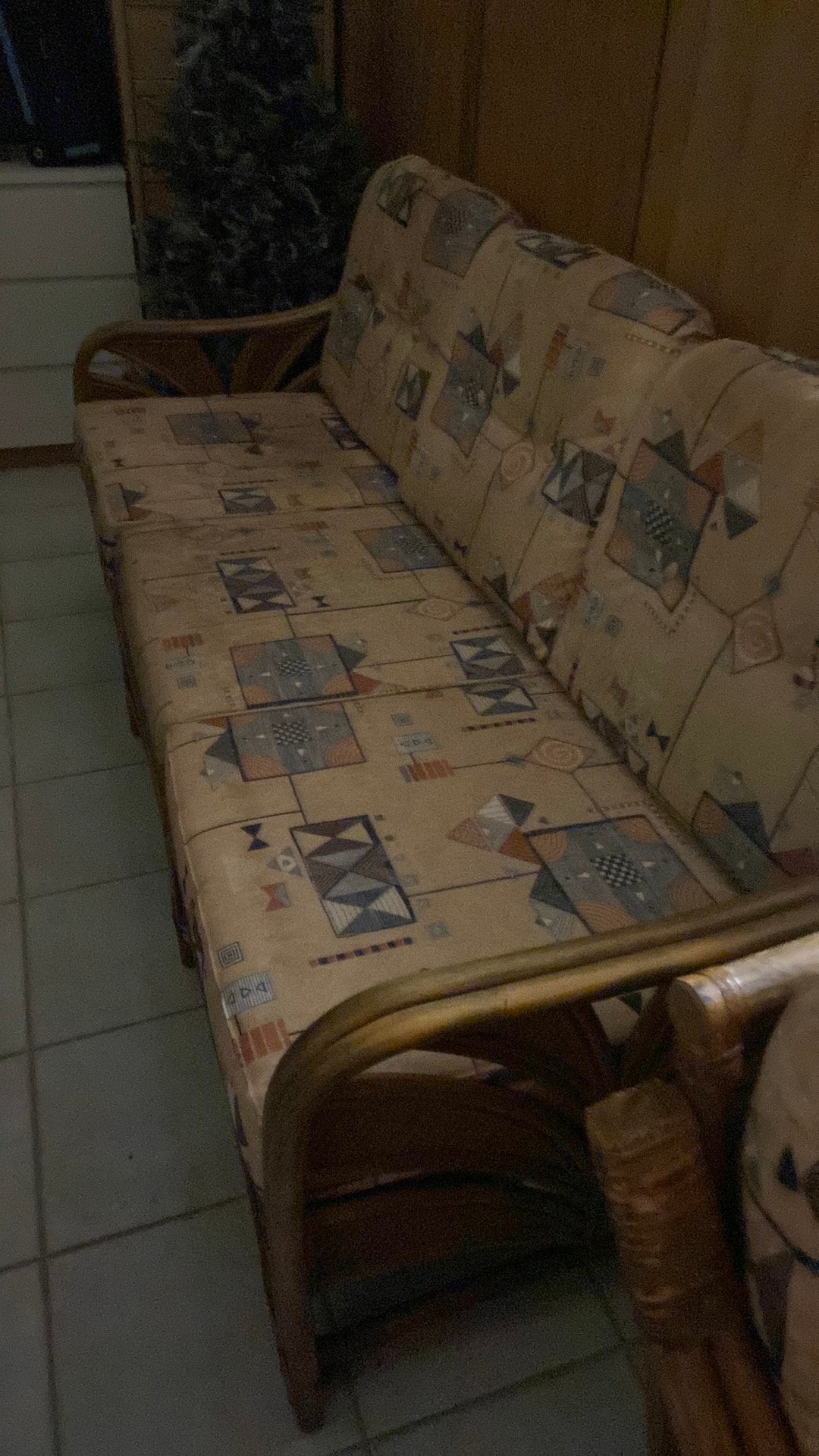 3 Zit zetel rotan, Ophalen, Gebruikt