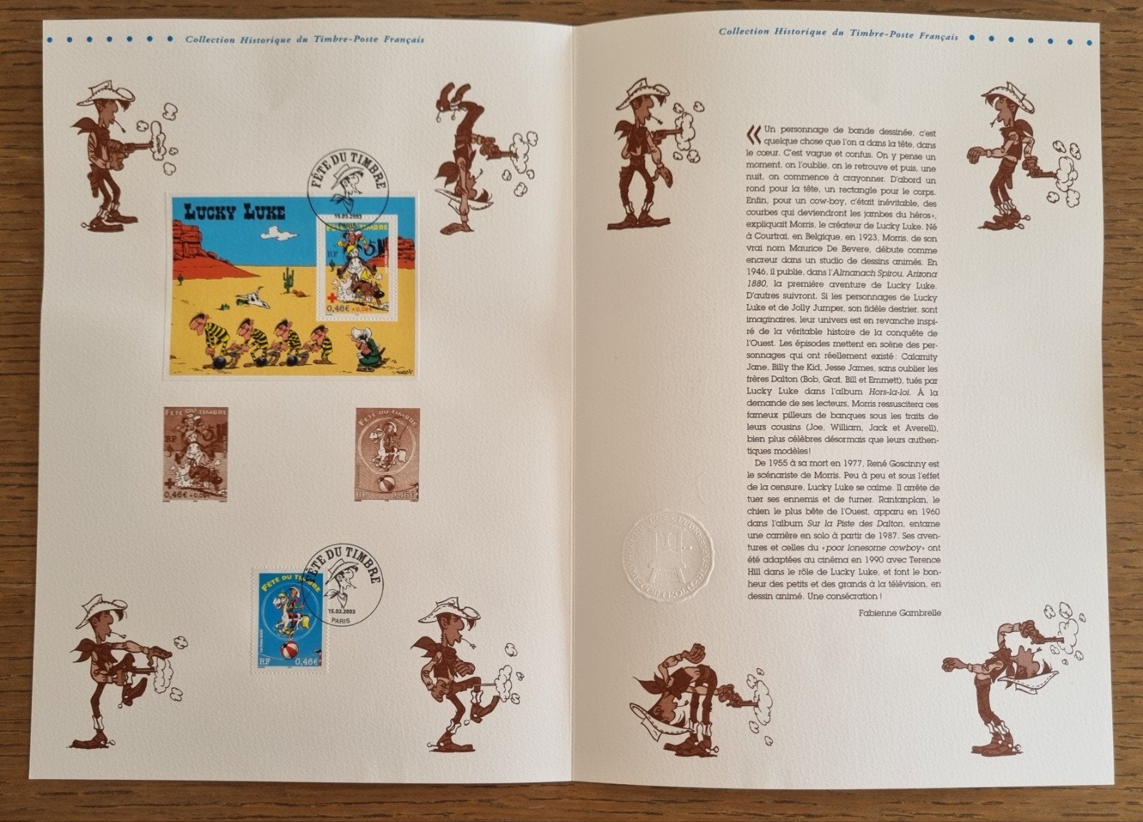 Lucky Luke Fête du timbre France 2003, Verzenden