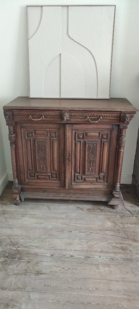 Set van 2 identieke antieke eiken dressoirs (Mechelse stijl), Ophalen