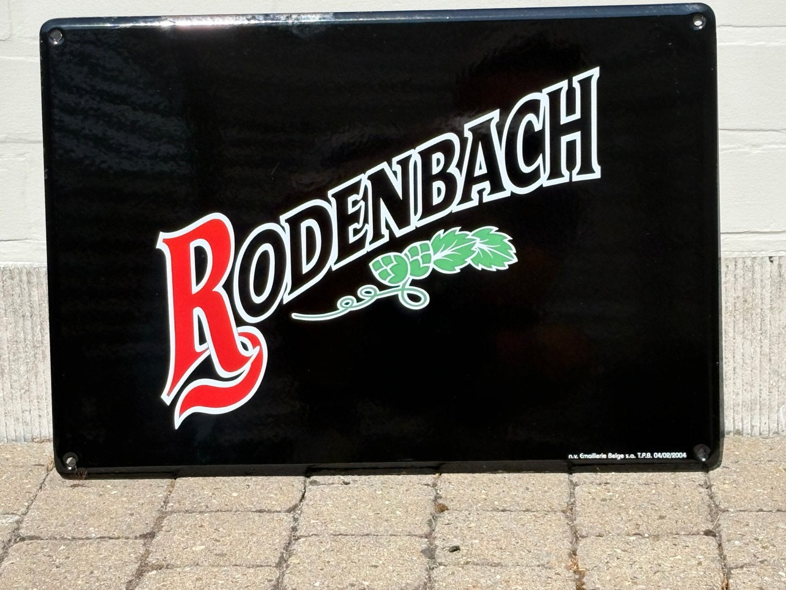 Panneau publicitaire en émail Rodenbach, Collections, Enlèvement ou Envoi, Comme neuf, Panneau publicitaire