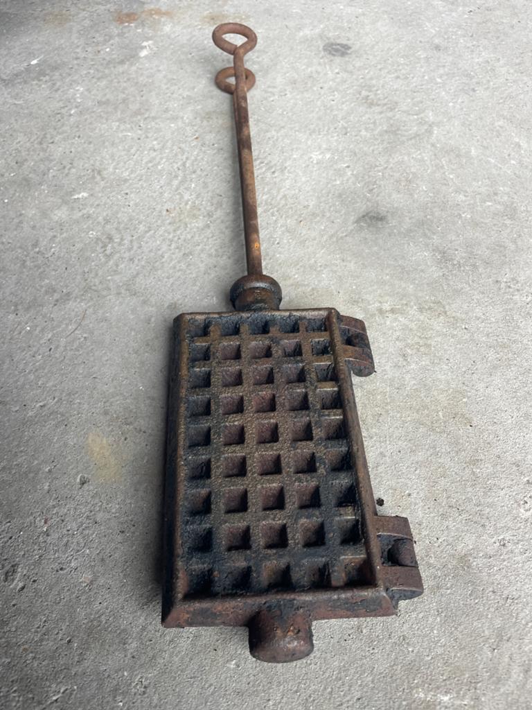 Antiek smeedijzer wafelijzer, Antiek en Kunst, Ophalen
