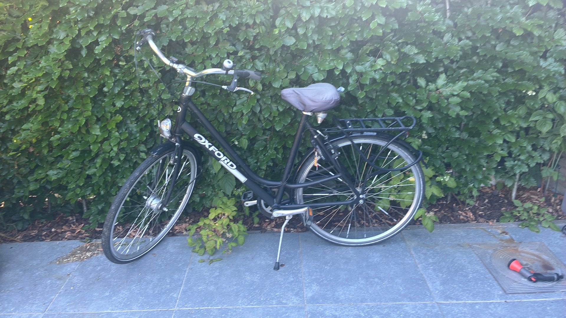 Zwarte damesfiets Oxford, Ophalen, Velgrem, Handrem, 53 tot 56 cm