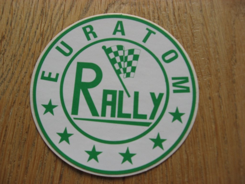 Sticker Rally Euratom 8,5 cm, Verzamelen, Ophalen of Verzenden, Nieuw, Auto's