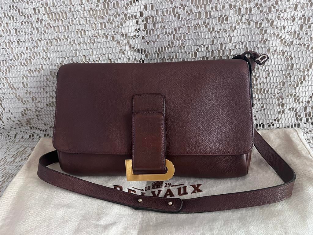Sac DELVAUX modèle Passerelle cuir marron, Enlèvement ou Envoi, Comme neuf, Cuir