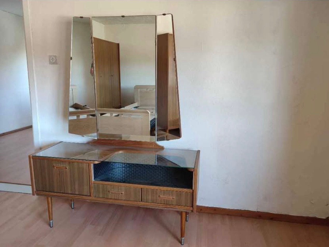 vintage kaptafel met spiegel, Huis en Inrichting, Tafels | Kaptafels, Ophalen, Vintage