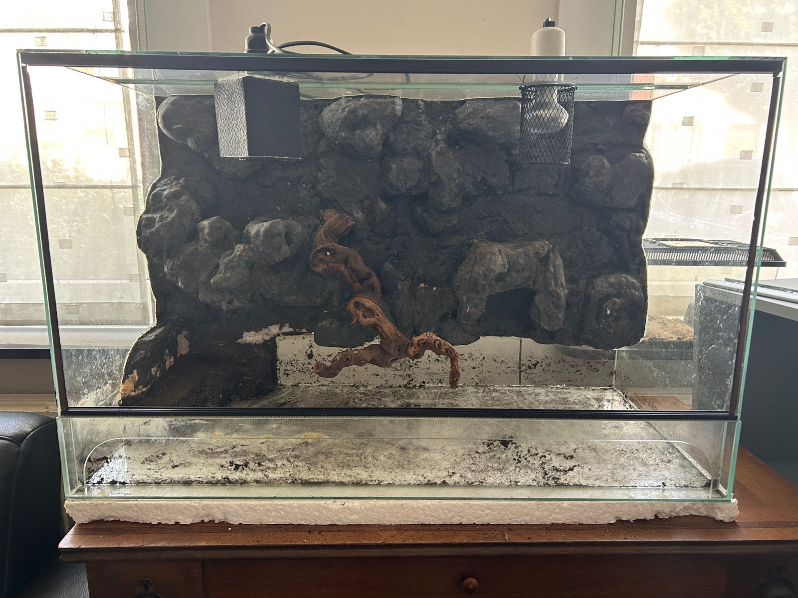 Terrarium 80x40x50 + warmtelamp 25W, Dieren en Toebehoren, Ophalen, Zo goed als nieuw