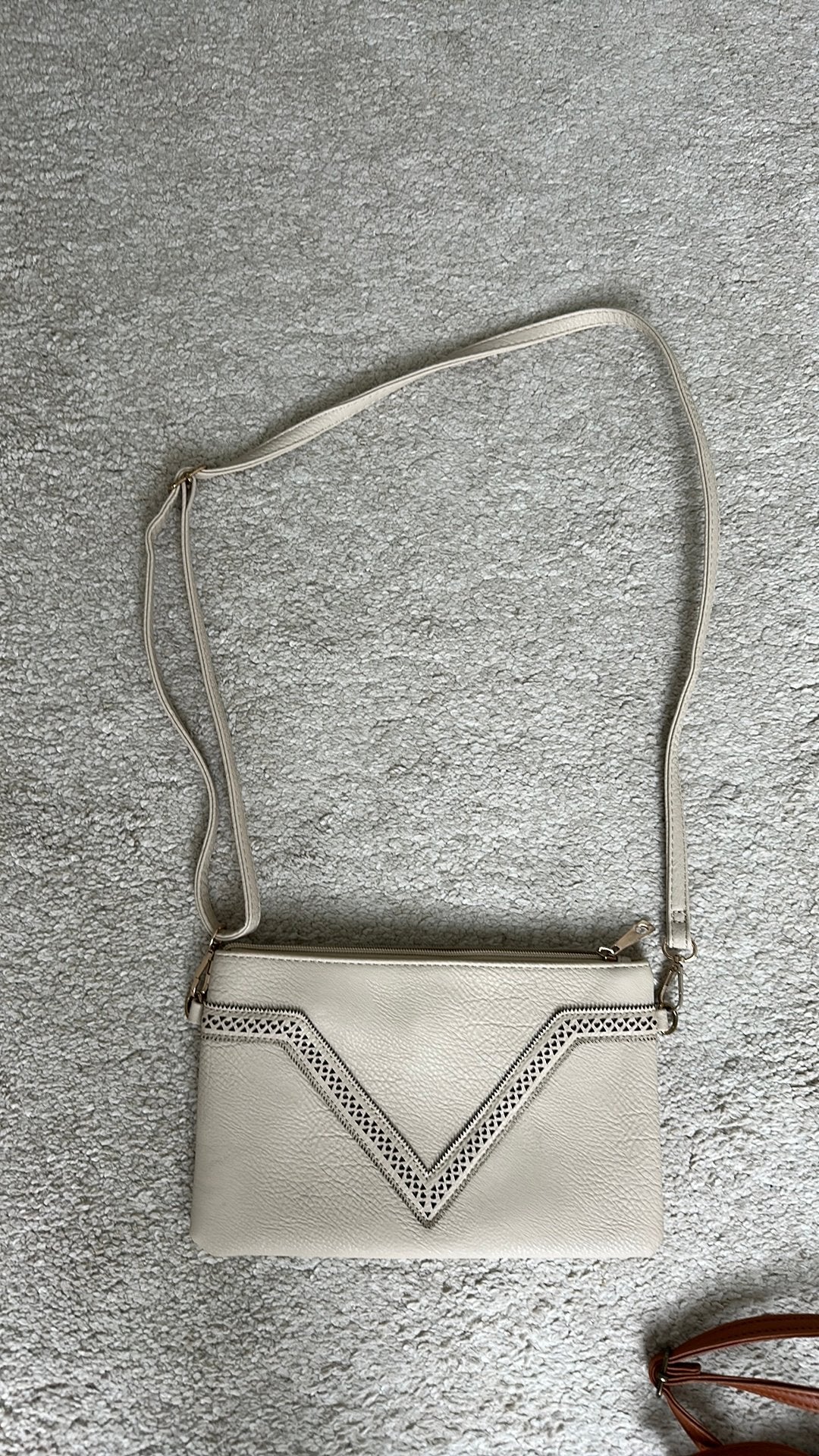 Crossbody Handtas Schoudertas met rits, beige, Ophalen, Zo goed als nieuw, Beige