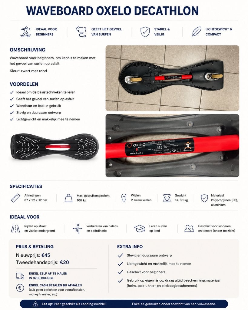 Waveboard Oxelo Decathlon, Sport en Fitness, Ophalen, Gebruikt, Waveboard