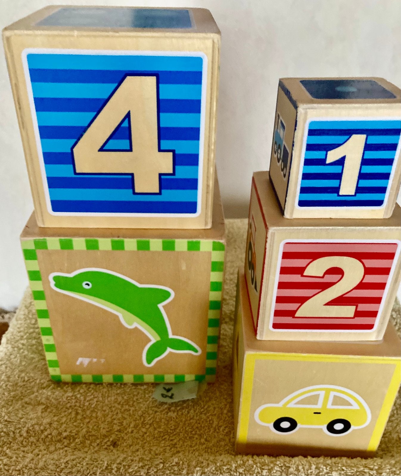 5 houten blokken, Ophalen of Verzenden