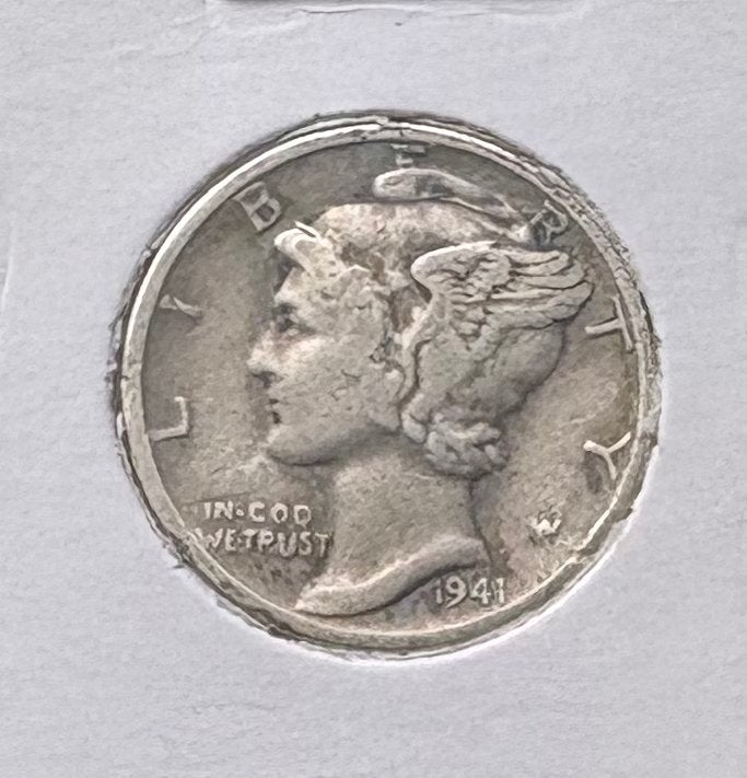 Silver Mercury Dime 1941 États-Unis, Enlèvement ou Envoi