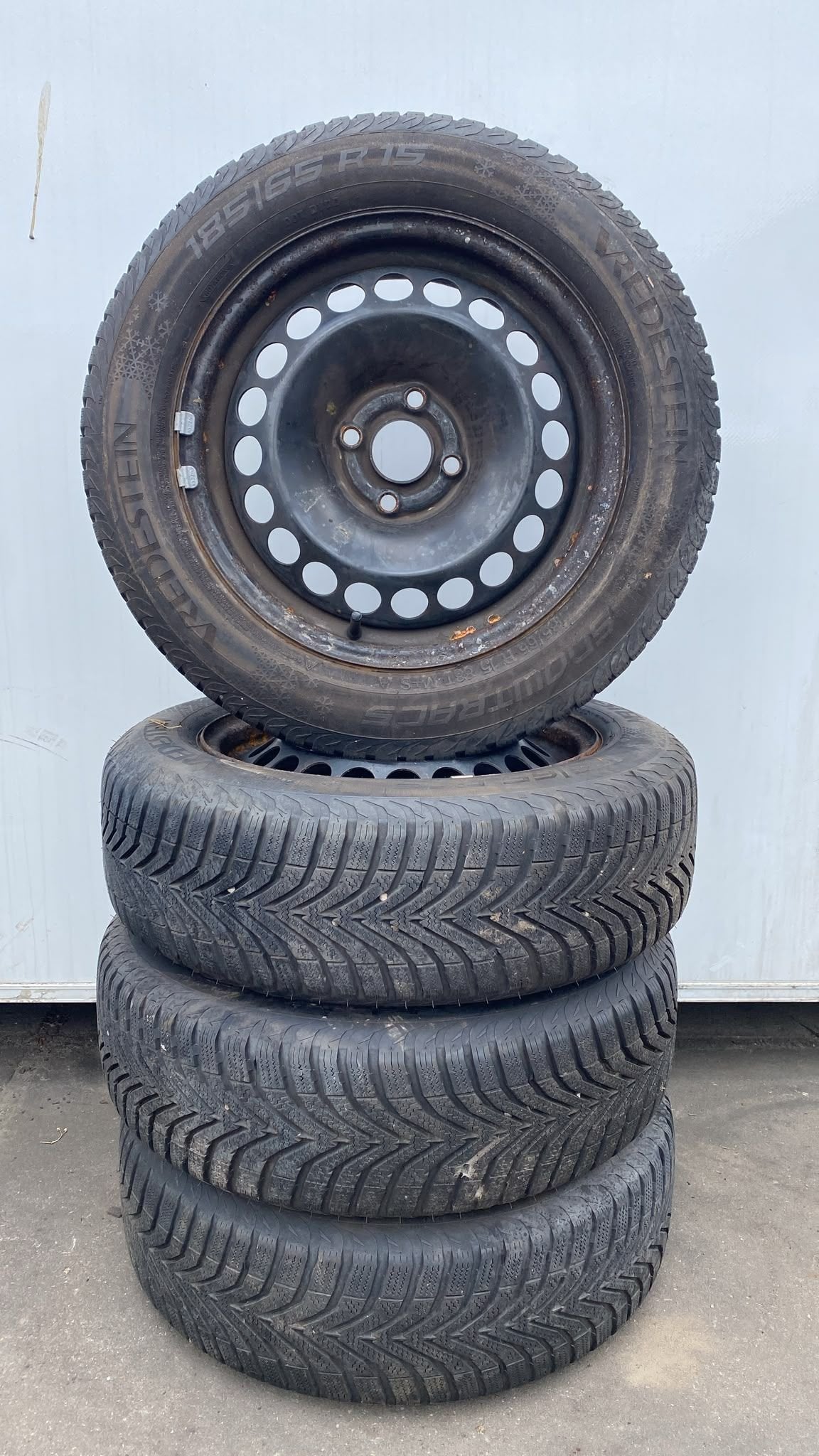 Opel Combo Winter Banden Set 185-65-15 4x100, Auto-onderdelen, Banden en Velgen, Gebruikt, -, -, Banden en Velgen