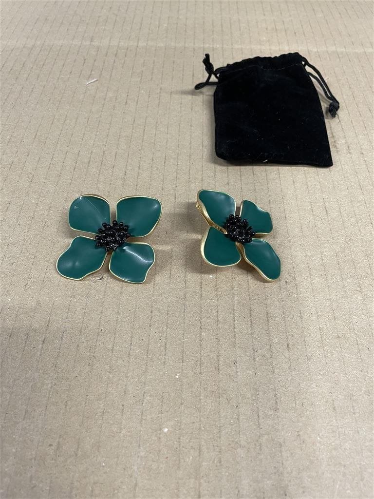 oscar de la renta oorbellen - klavertje 4 - clover earrings, Handtassen en Accessoires, Ophalen of Verzenden, Zo goed als nieuw