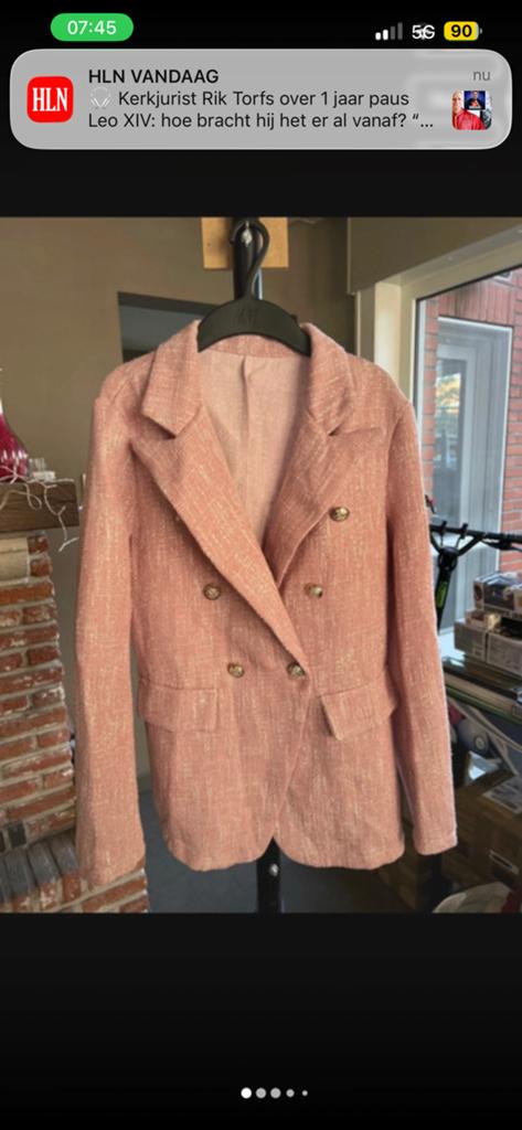 Roze blazer shein, Kleding | Dames, Jasjes, Kostuums en Pakken, Ophalen of Verzenden, Zo goed als nieuw, Roze