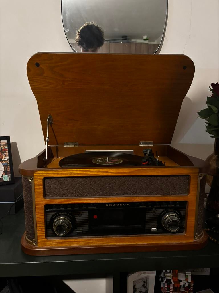 Vintage platenspeler - graush, Audio, Tv en Foto, Platenspelers, Ophalen