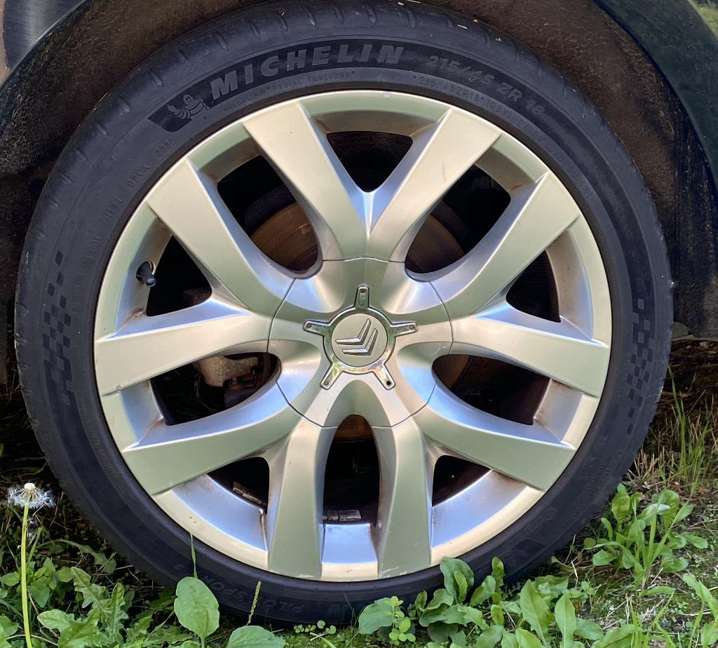 4x18" velgen Citroën C4Picasso-Michelin PilotSport4-215/45ZR, Auto-onderdelen, Banden en Velgen, Ophalen, 18 inch, Velg(en), Personenwagen