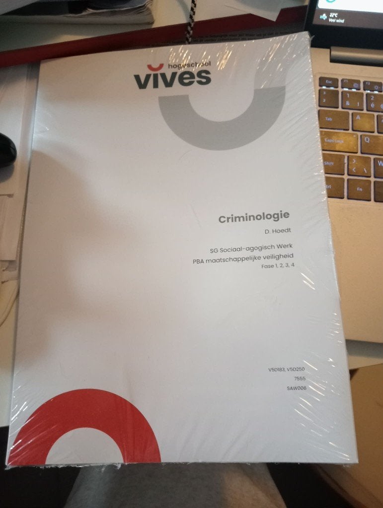 Cursus 'Criminologie', Boeken, Studieboeken en Cursussen, Ophalen, Zo goed als nieuw, Hoger Onderwijs, Diederik Hoedt