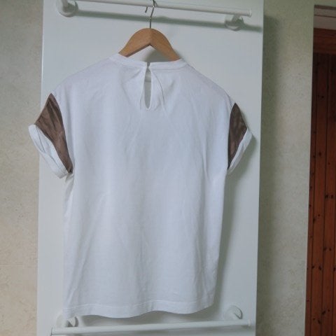 T-shirt wit boord zijde Brunello Cucinelli mt 40 (it 44), Maat 38/40 (M), Brunello Cucinelli, Wit, Ophalen of Verzenden