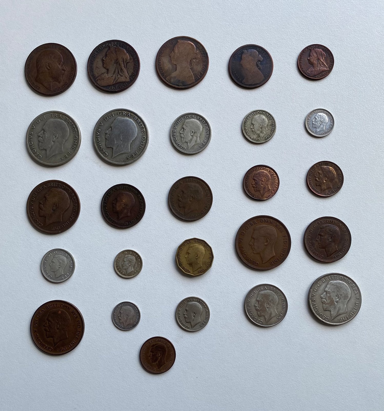Lot pièces Empire Britannique - Victoria, Georges V, Argent, Enlèvement ou Envoi, Monnaie