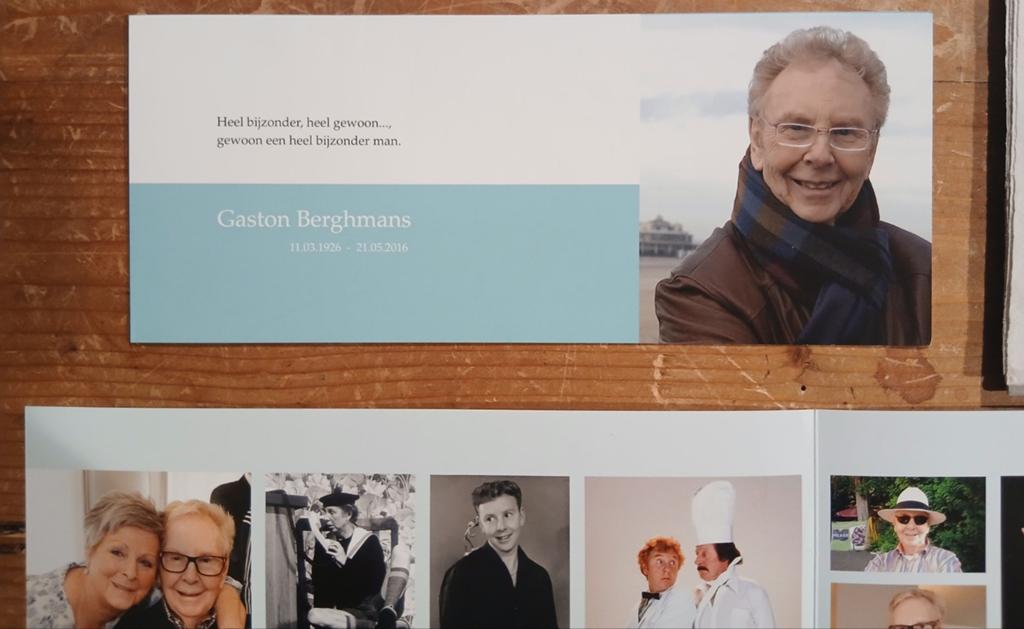 Rouwprentje Gaston Berghmans + artikels, Ophalen of Verzenden
