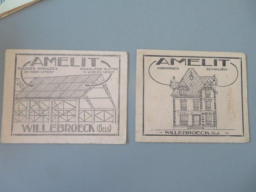 2 oude buvard vloeipapier dakwerken AMELIT Willebroek, Collections, Enlèvement ou Envoi, Comme neuf, Autres types