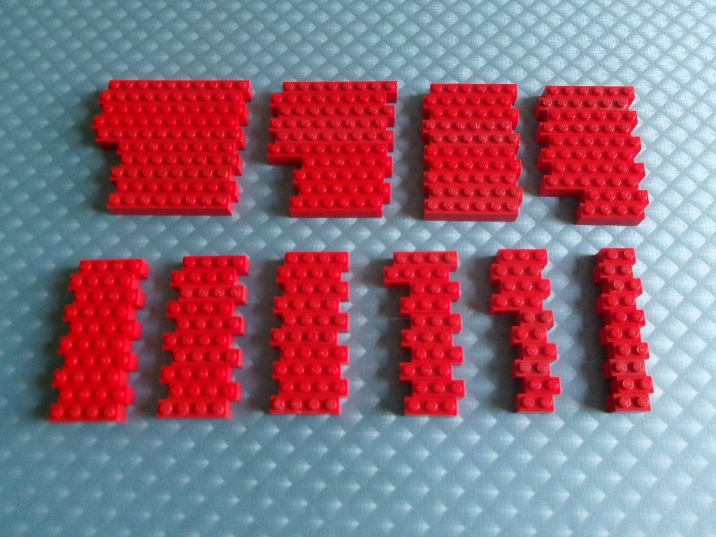 100 rode Lego 1 x .. stenen, Gebruikt, Lego, Ophalen of Verzenden, Losse stenen