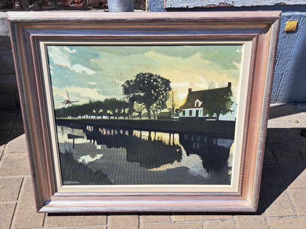 huile sur toile canal signe j f vleminckx, Enlèvement ou Envoi