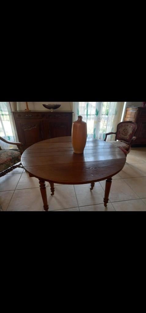 Table de salle à manger avec 3 rallonges, Ophalen, 100 tot 150 cm, Eikenhout, 200 cm of meer