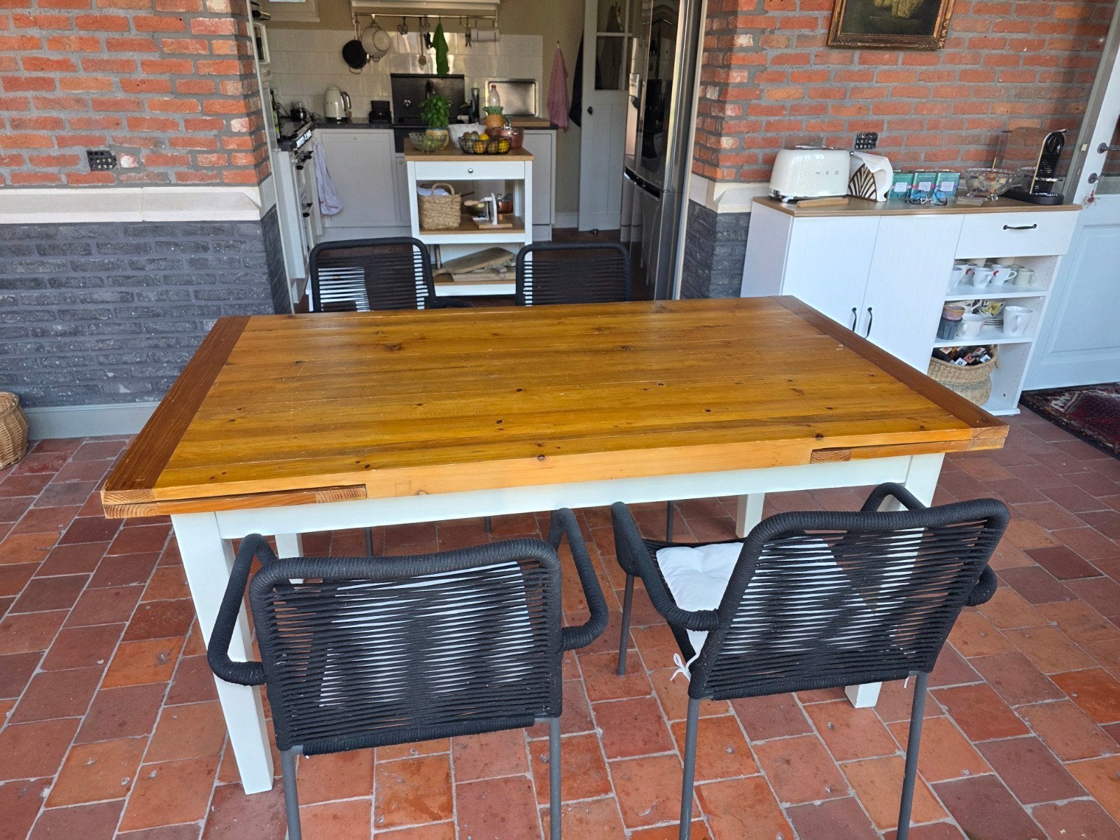 Maisons Du Monde uittrekbare eettafel 8-10 personen, Maison & Meubles, 150 à 200 cm, Cinq personnes ou plus, Country, Enlèvement