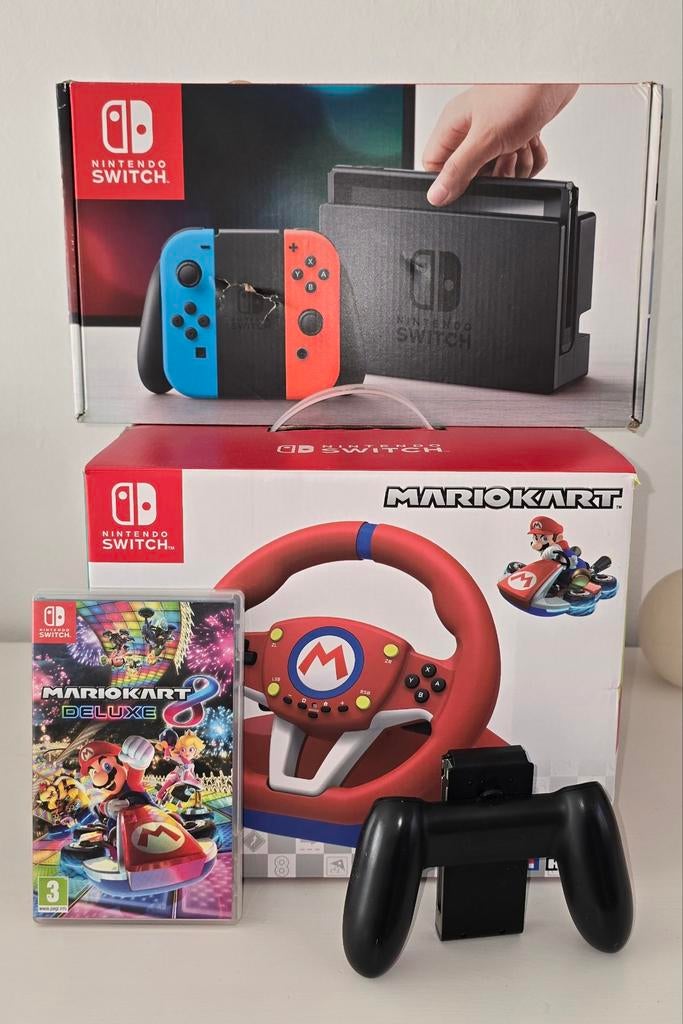 Nintendo switch avec volant mario et nombreux jeux, Enlèvement