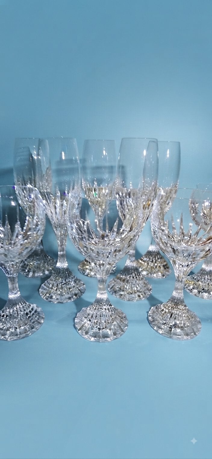 Lot de 9 verres Baccarat modèle Masséna – État comme neuf, Enlèvement