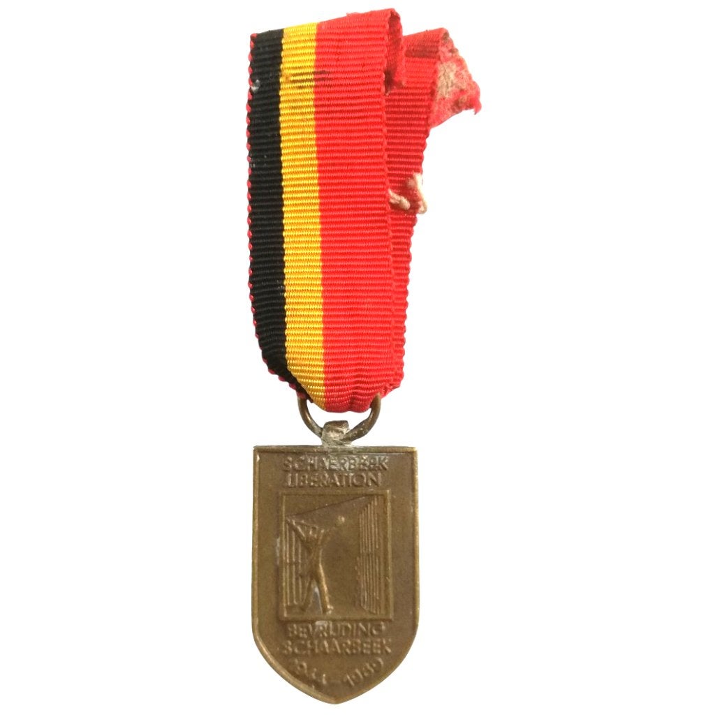 Herdenkingsmedaille 25 Jaar Bevrijding Schaerbeek-miniatuur, Ophalen of Verzenden, Overige soorten, Lintje, Medaille of Wings