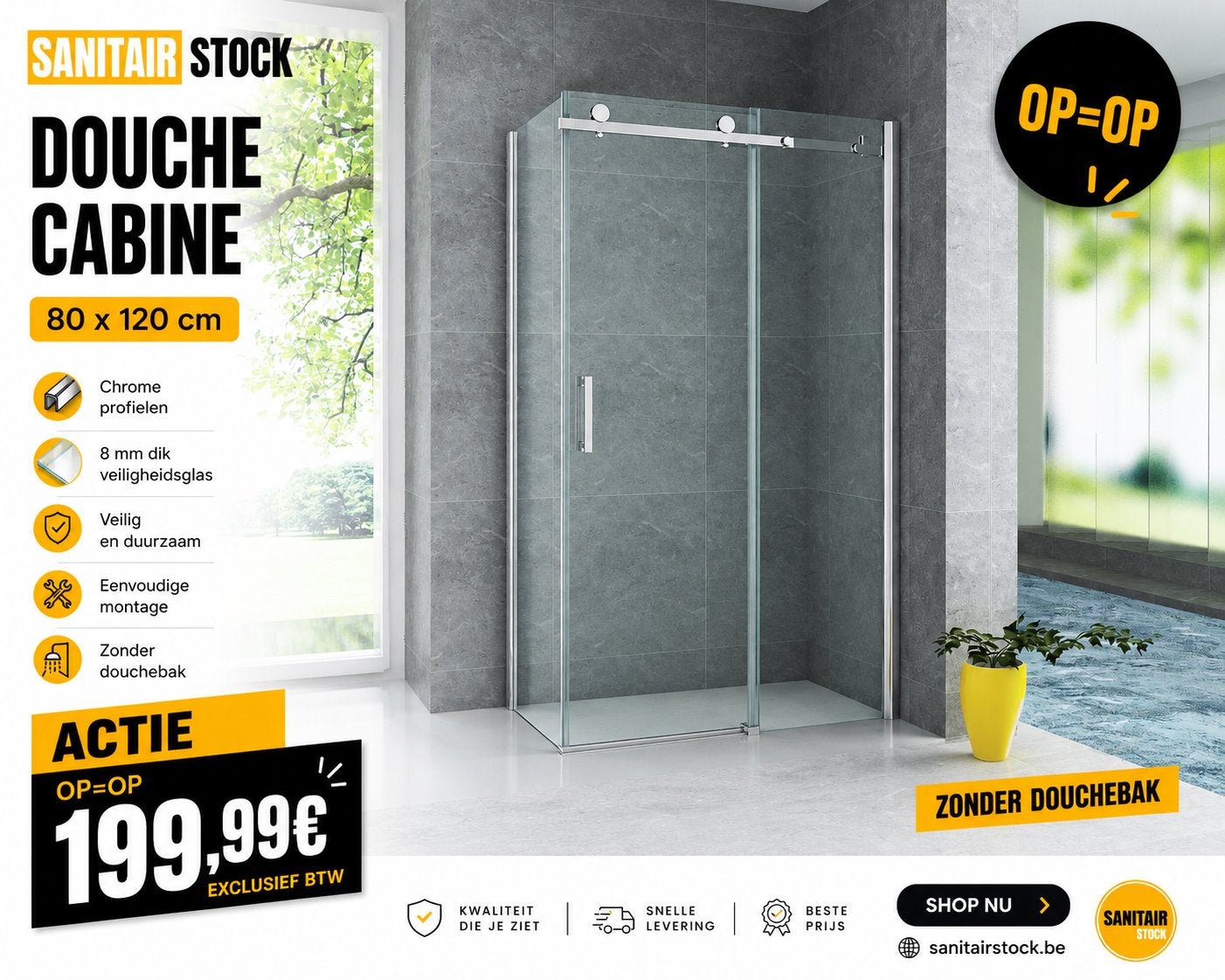 Douchecabine, Huis en Inrichting, Badkamer | Complete badkamers, Zo goed als nieuw, Ophalen of Verzenden
