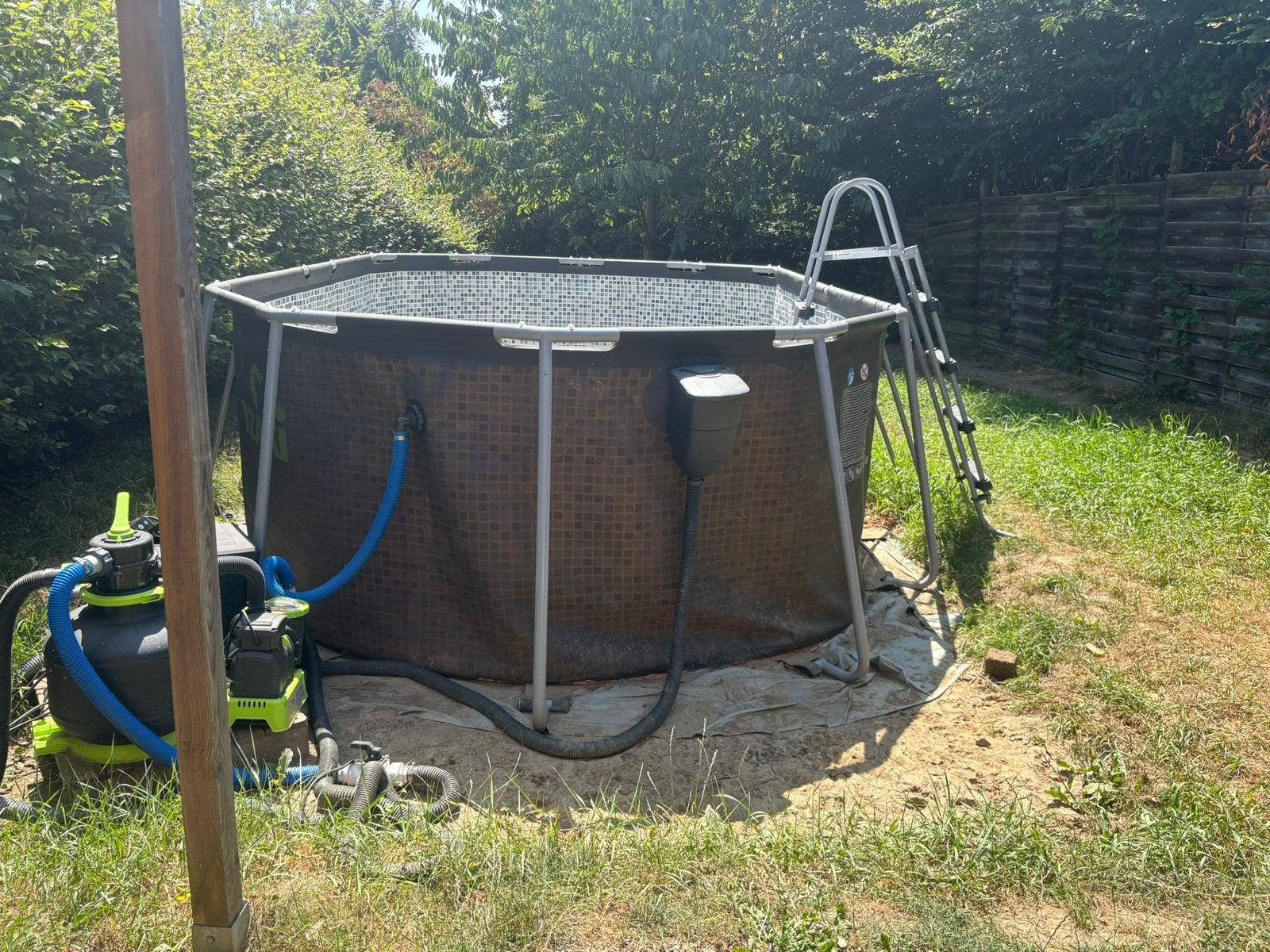 Piscine yzaki avec pompe a sable et pompe a chaleur, Jardin & Terrasse, Enlèvement, Comme neuf