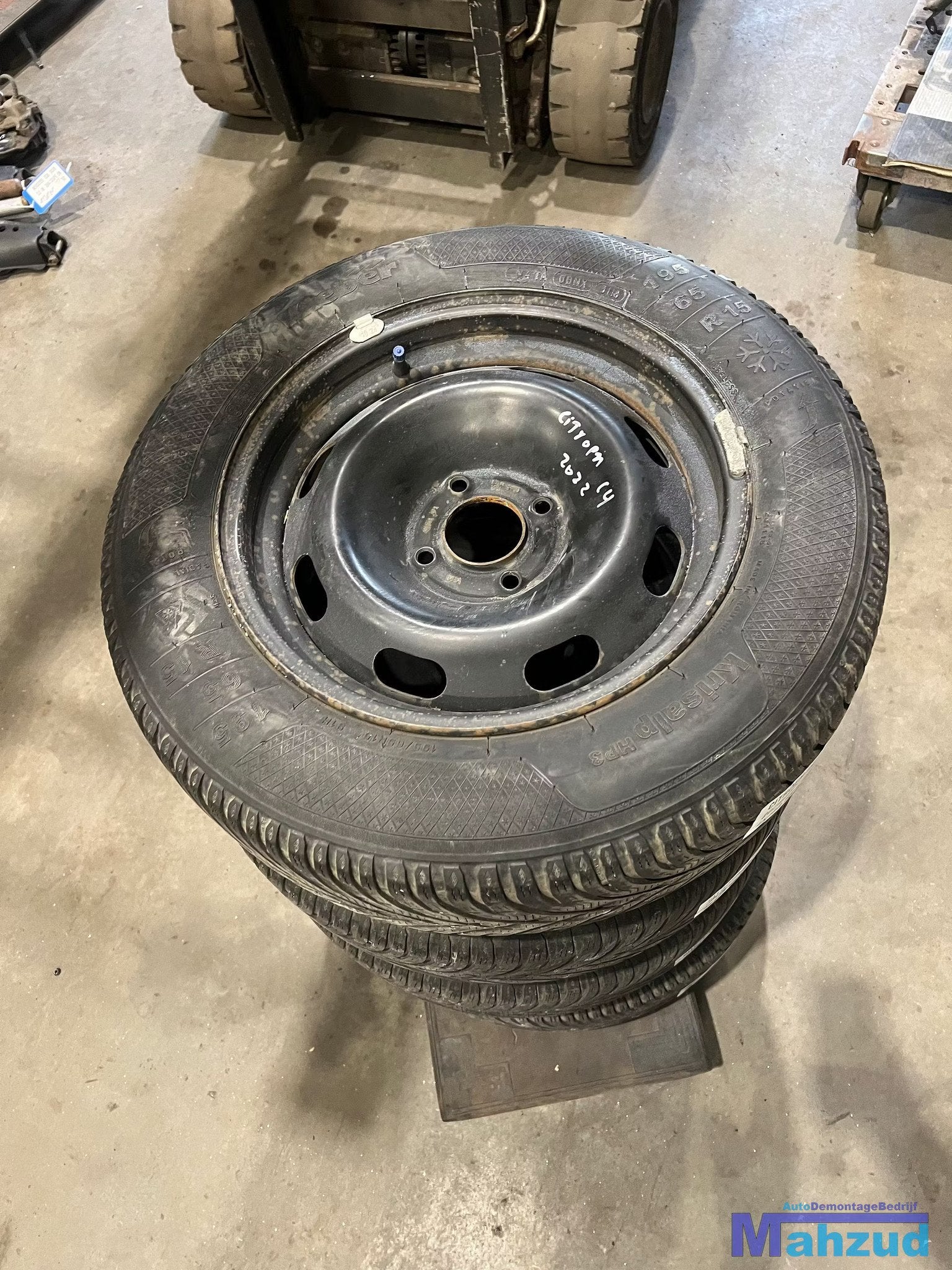 CITROEN PEUGEOT 4X108 65,1 15 INCH winter set banden velgen, Auto-onderdelen, Banden en Velgen, Gebruikt, Stellantis N.V., Band(en)