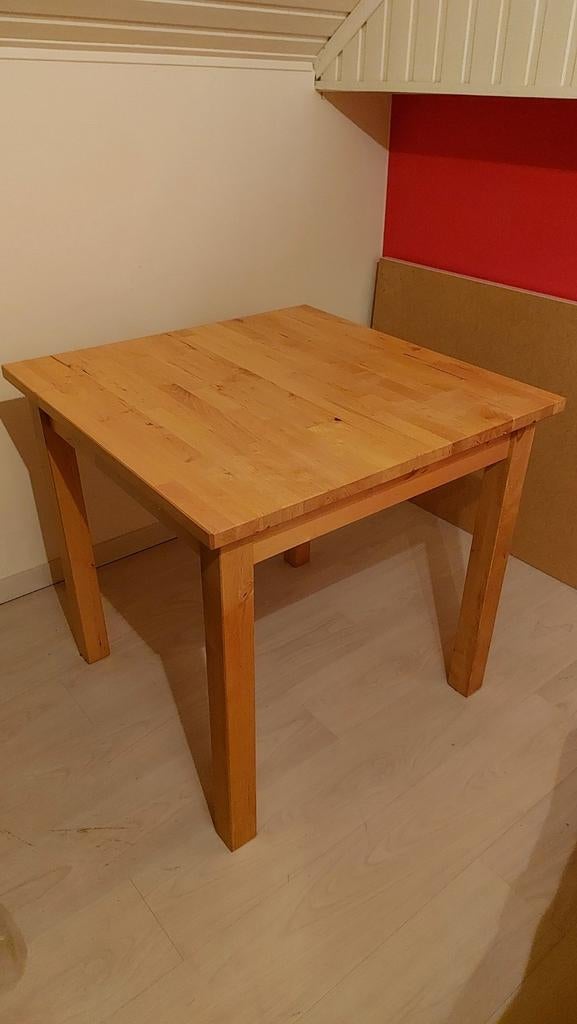 Vierkante houten tafel 78 x 78 cm, hoogte 74cm, Ophalen, Hout