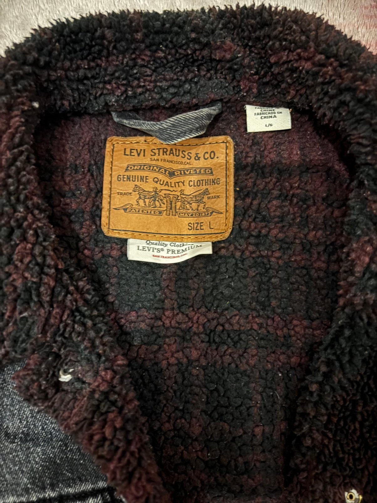 Levi's Sherpa L - Spijkerjack in zwart/grijs, Kleding | Heren, Jassen | Zomer, Verzenden, Zo goed als nieuw, Maat 52/54 (L), Zwart